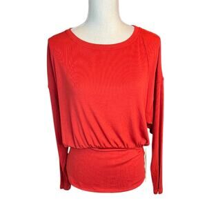 Lululemon rust ribbed modal silk blend long sleeve shirt NEW basics everyday